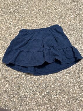 Girls Navy Tiered Ruffle Skort